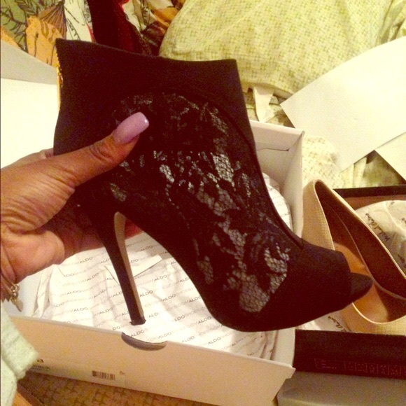 Aldo Shoes - Aldo Peep Toe Bootie 7.5 Black